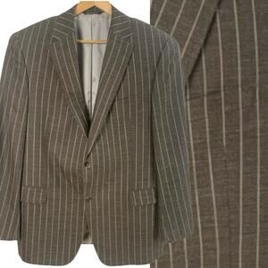 Patrick James Reserve 44L Sport Coat Lightweight Blazer Brown Wool Silk Linen